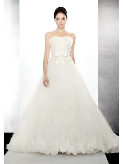 Ruffled Tulle Princess Wedding Dress