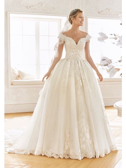 Embroidered Princess Wedding Dress