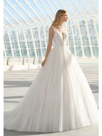 Beaded Backless Princess Wedding Dress
