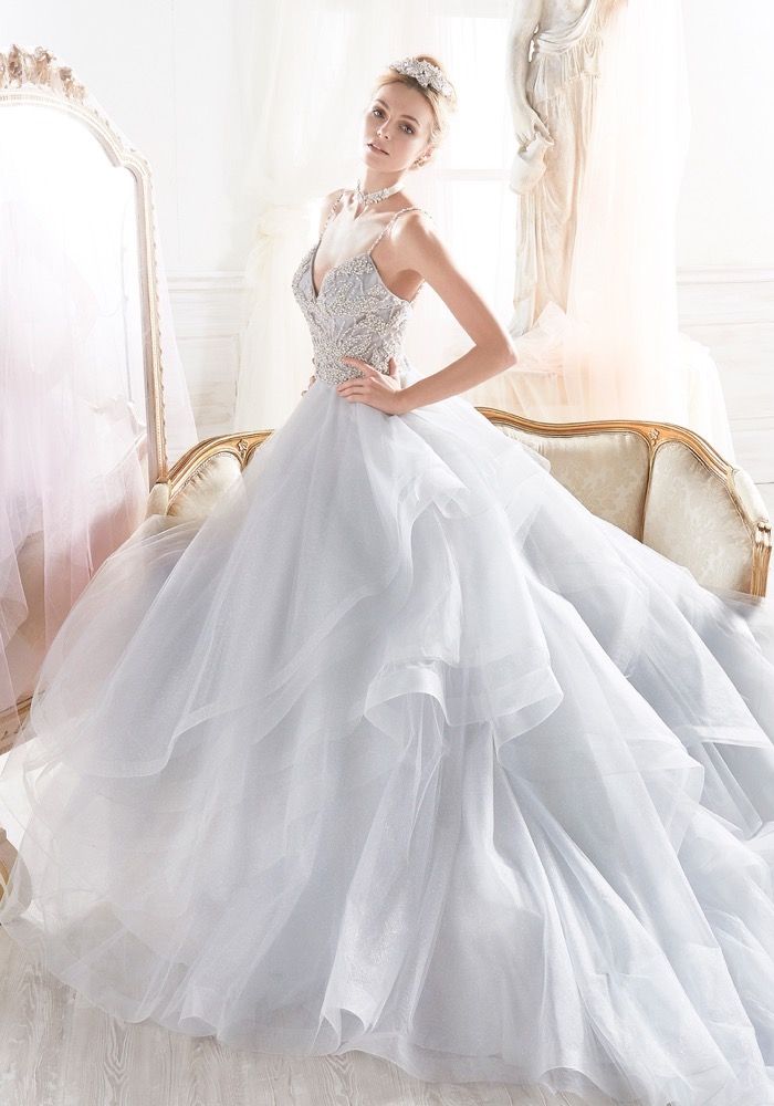 Nicole Milano NIAB18130 Beaded Ruffle Princess Wedding Dress HK | LMR  Weddings